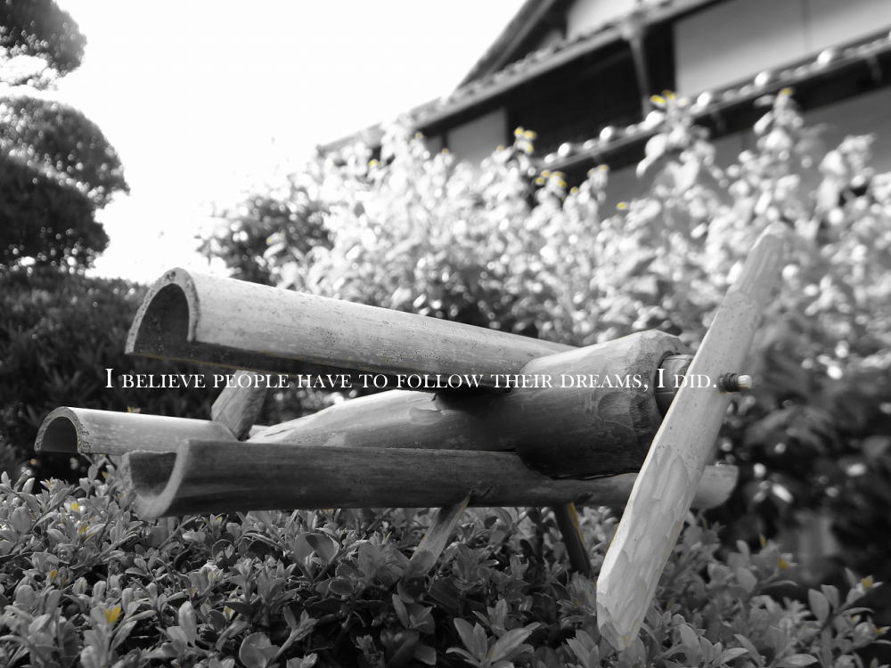 i believe people have to follow their dream, i did.